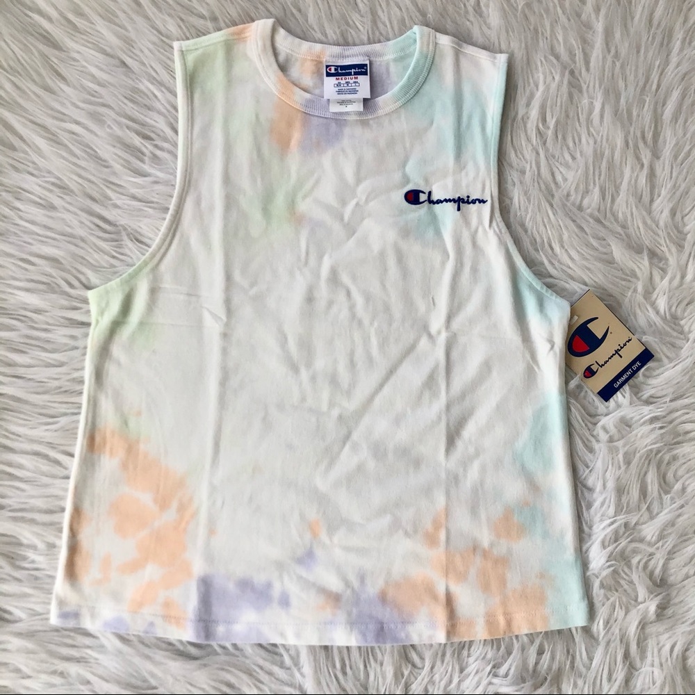 Champion tie dye 100% cotton tank top, medium